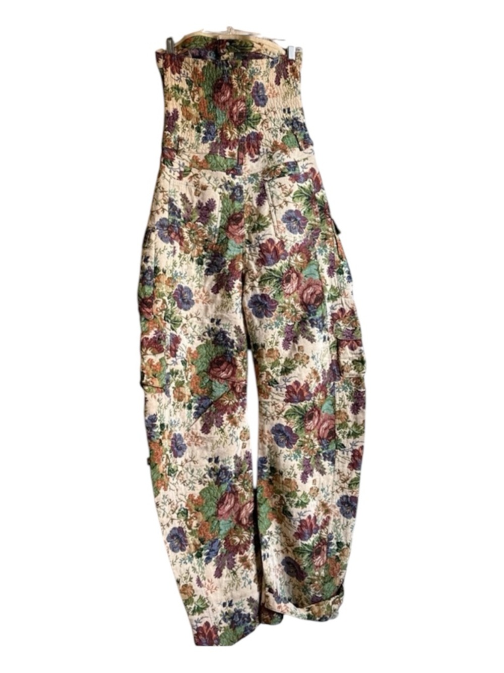 Akira Strapless Floral Cargo Jumpsuit in Multicolor - Picture 9 of 10